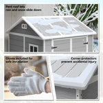 6 X 6ft Plastic Garden Shed With Floor, Window, Vents, Grey