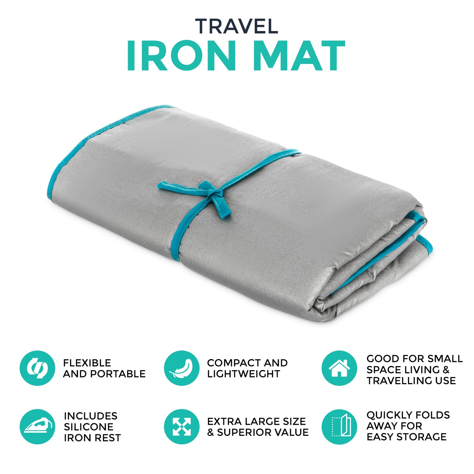 Travel Iron Mat With Silicone Iron Rest Pad
