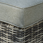 5 Pcs Pe Rattan Sofa Footstool Set Tall Glass-top Table | Gray