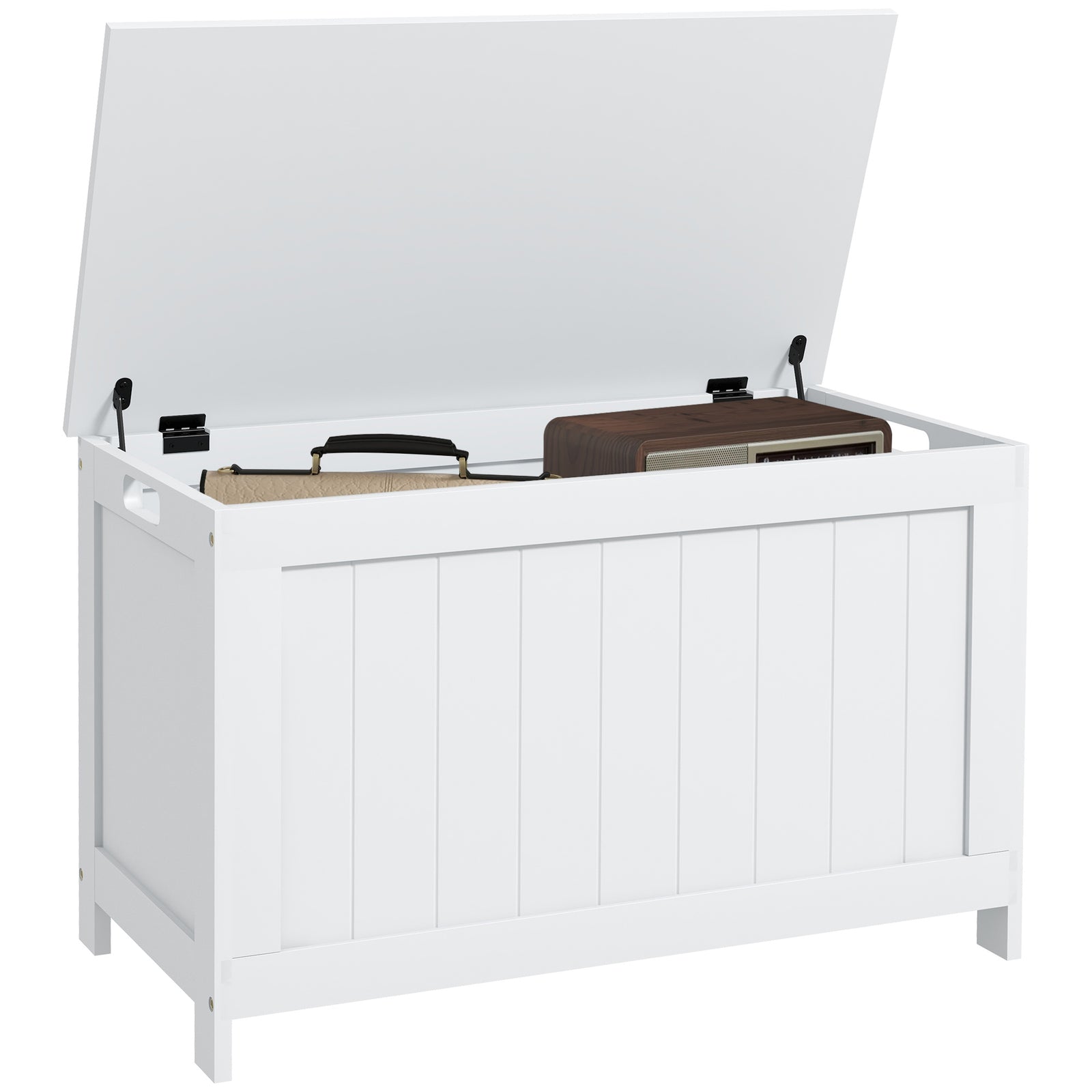 Storage Chest With 2 Safety Hinges, Storage Bench | One Size | White