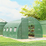 Walk-in Polytunnel Greenhouse With Windows, Garden Tunnel | L | Green