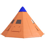 6 Man Tent Metal Poles Water-resistant Walls Windows Door | Orange