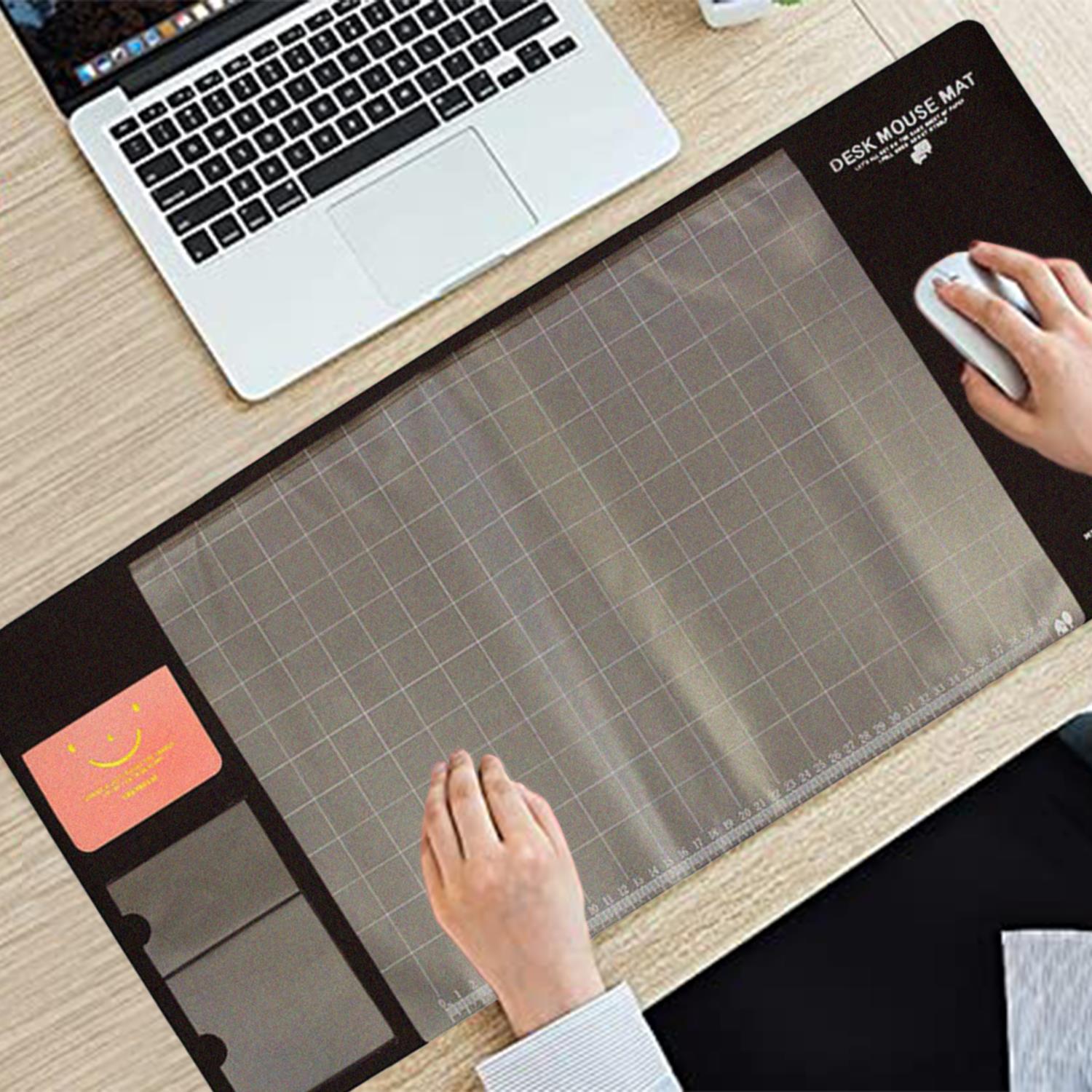Multifunctional & Eco-friendly Office Desk Mouse Mat Pvc+ds Material | Brown