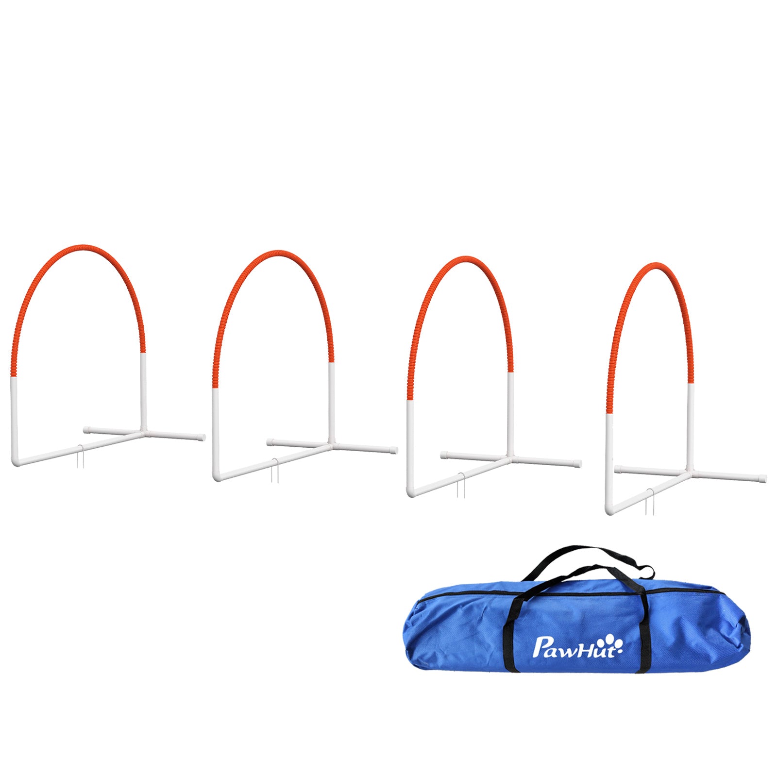 Dog Agility Equipment Set With 4 Pcs Weave Pole, Orange