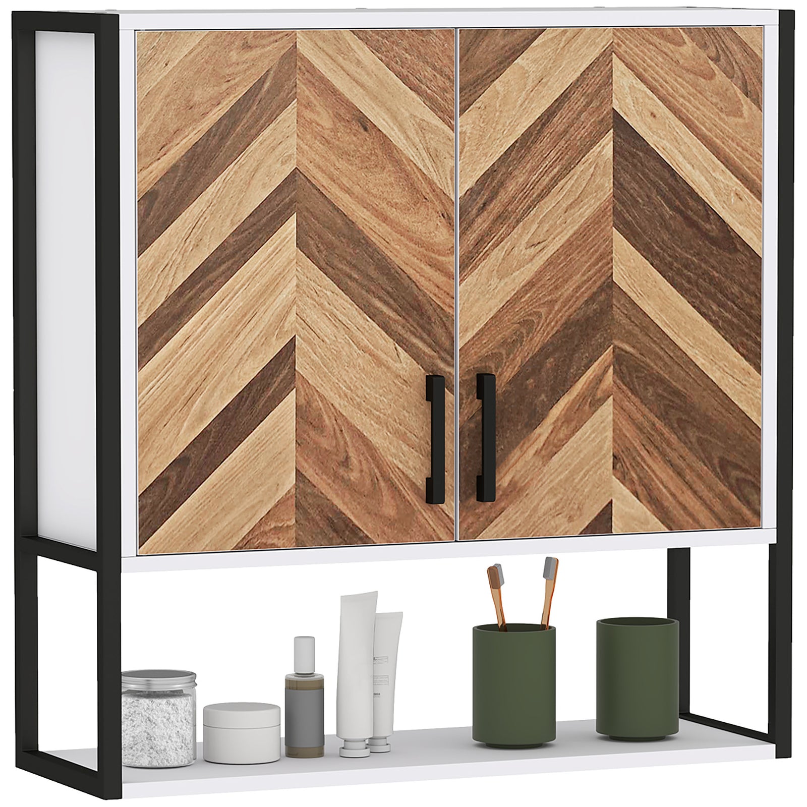 Bathroom Cabinet Wall Mounted Over The Toilet With 2 Doors