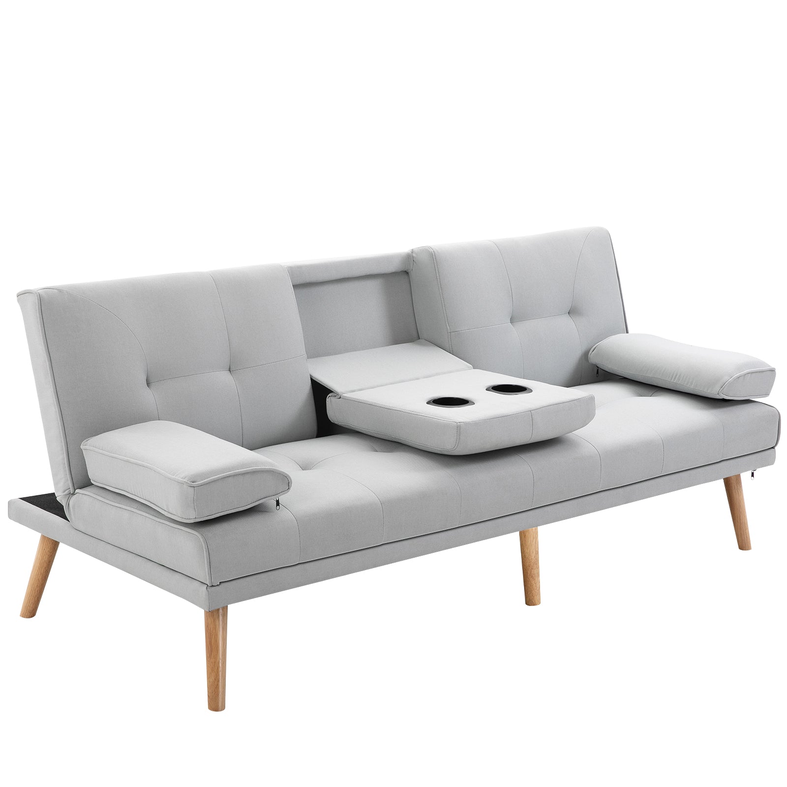 3 Seater Sofa Bed Scandi Style Recliner Adjustable Back