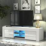 Loom Tv Unit 130cm With Led Lights | White