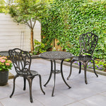 Outsunny 3 Piece Patio Bistro Set Outdoor Table Set W/ Umbrella Hole