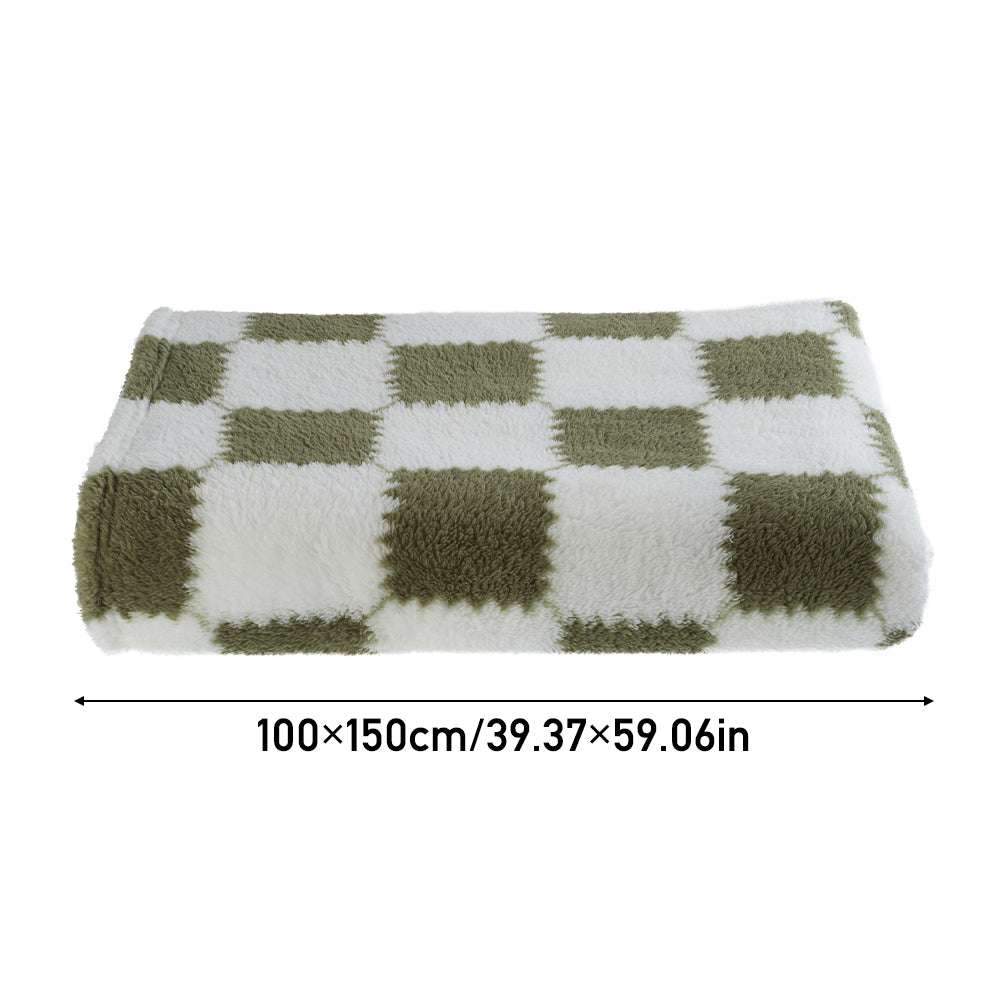 Green And White Checkered Super Soft Cozy Throw Blanket – Plush Lightweight Throw With Multiple Size Options | Small