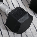 2x8kg Rubber Hex Dumbbells For Home Gym | Black