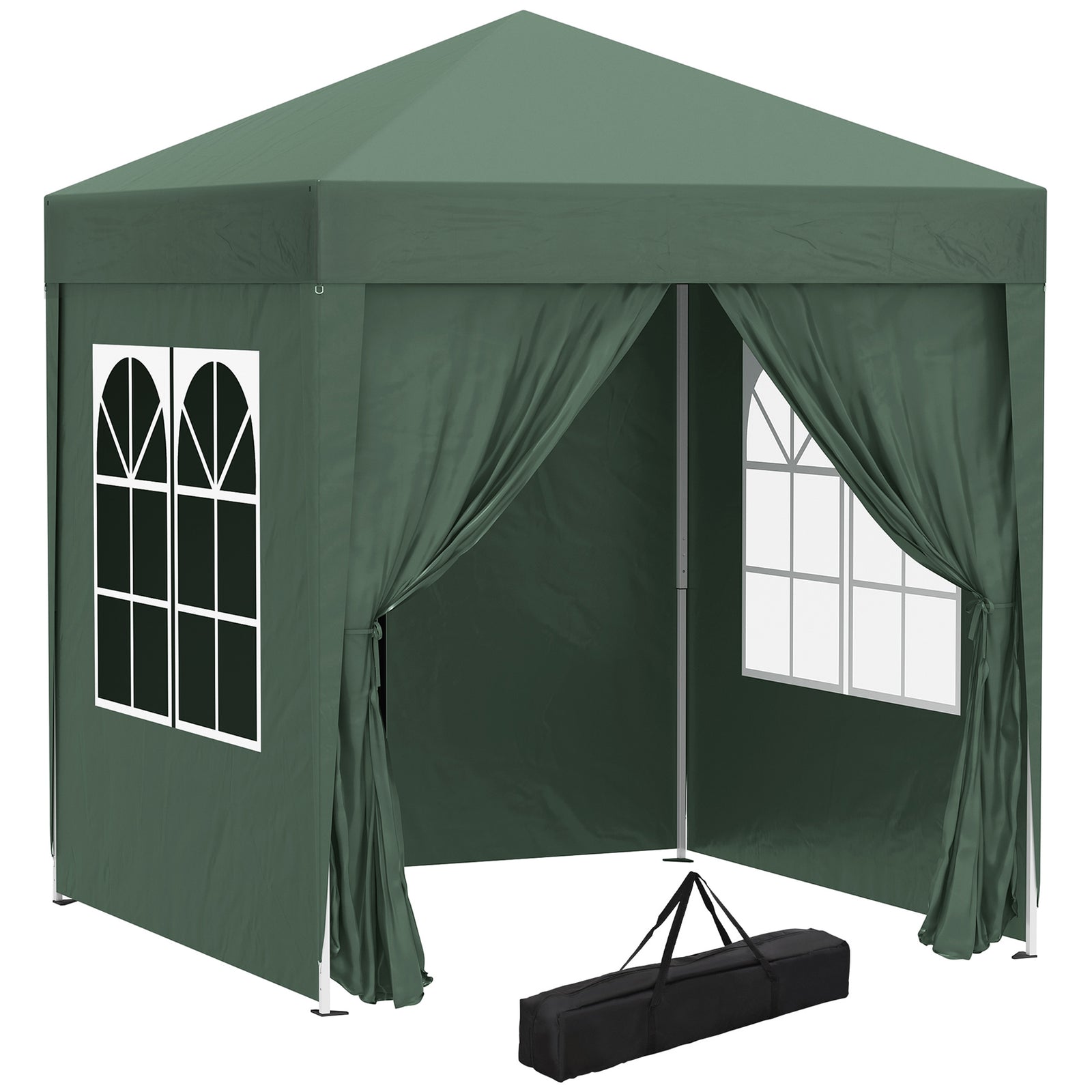 2mx2m Pop Up Gazebo Party Tent Canopy Marquee W/ Storage Bag | Green