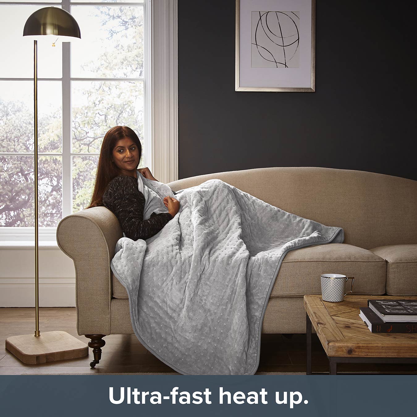 Comfort Control Heated Throw | Gray