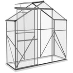 6x2.5ft Aluminium Polycarbonate Greenhouse | Dark Gray