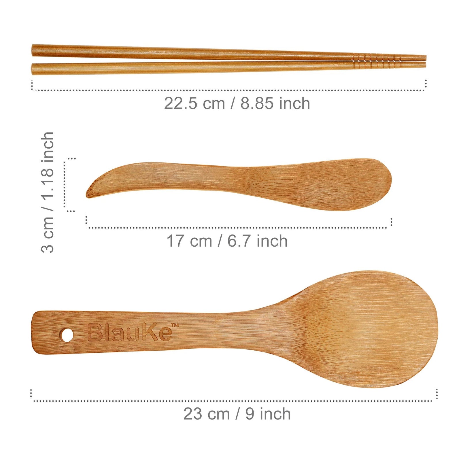 BlauKe Sushi Making Kit - 2 Bamboo Sushi Rolling Mats, 5 Pairs Chopsticks, Rice Paddle, Spreader - Beginner Sushi Maker Kit