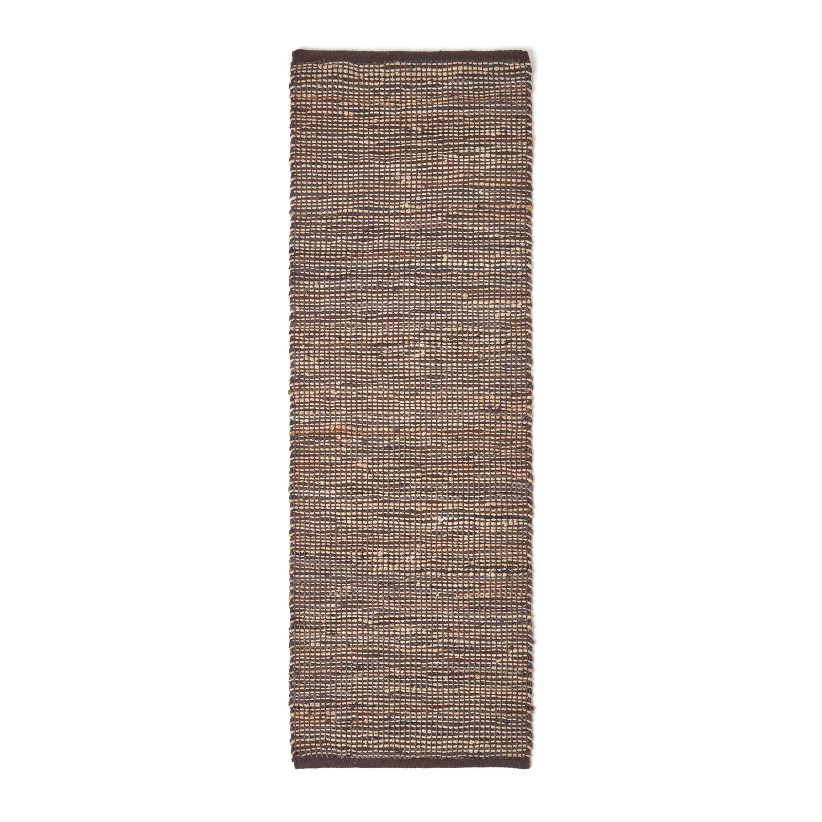 Madras Leather Hemp Rug | 200cm | Brown