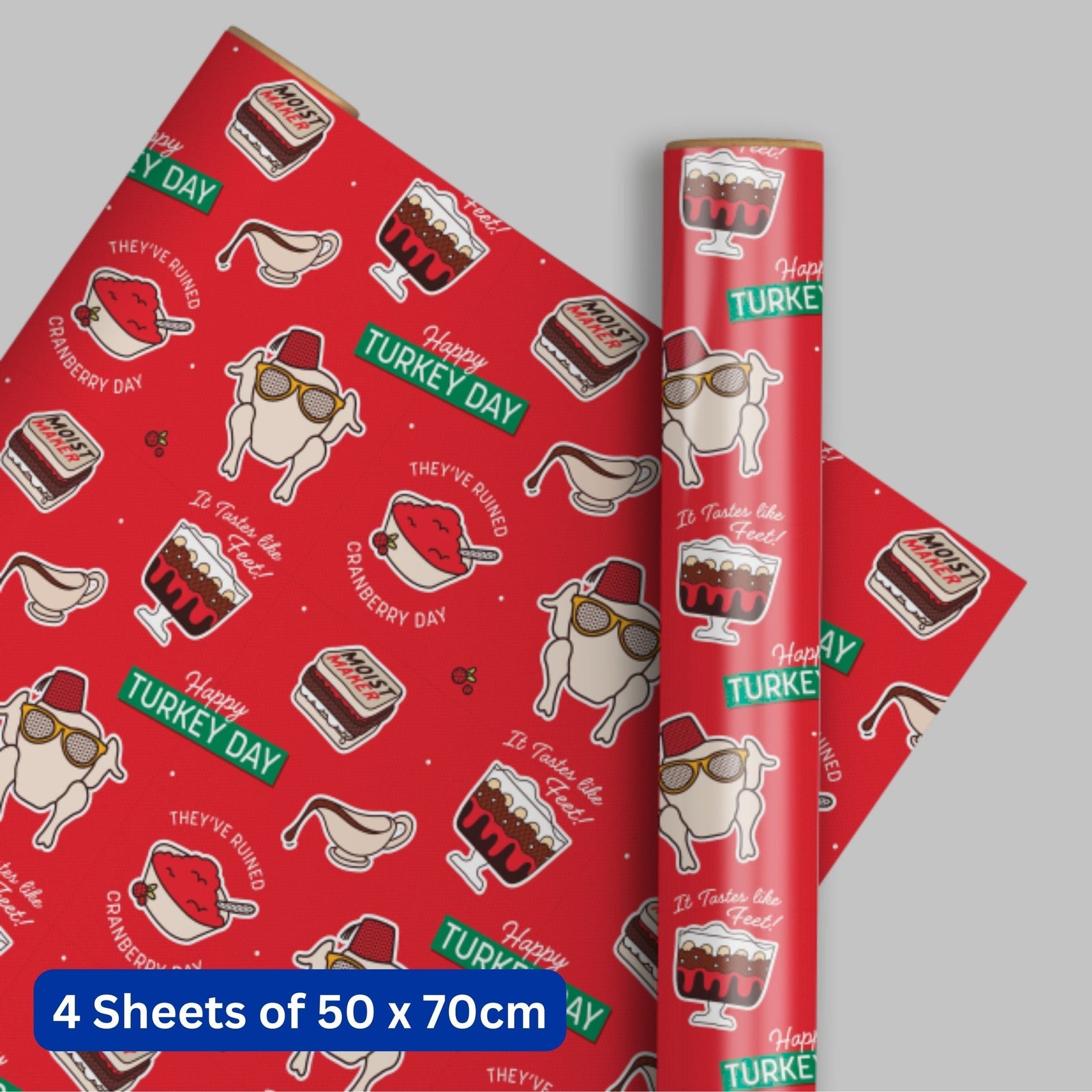 Christmas Gift Wrap, 4 Sheet 4 Tag, Official Product