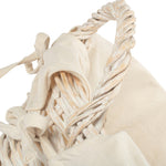 Wicker White Wash Oatmeal Cotton Lined Laundry Basket | Gray