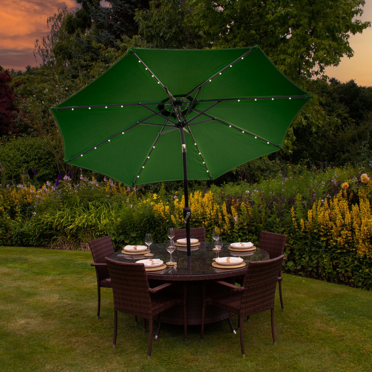 2.7m Led Tilt Parasol | Green