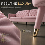 Victoria Velvet Sofa Bed 3 Seater | Pink