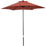 2m Parasol Patio Umbrella With 6 Ribs | Red
