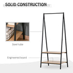 2-tier Garment Rack Storage Shelves Metal Coat Shoes Rack