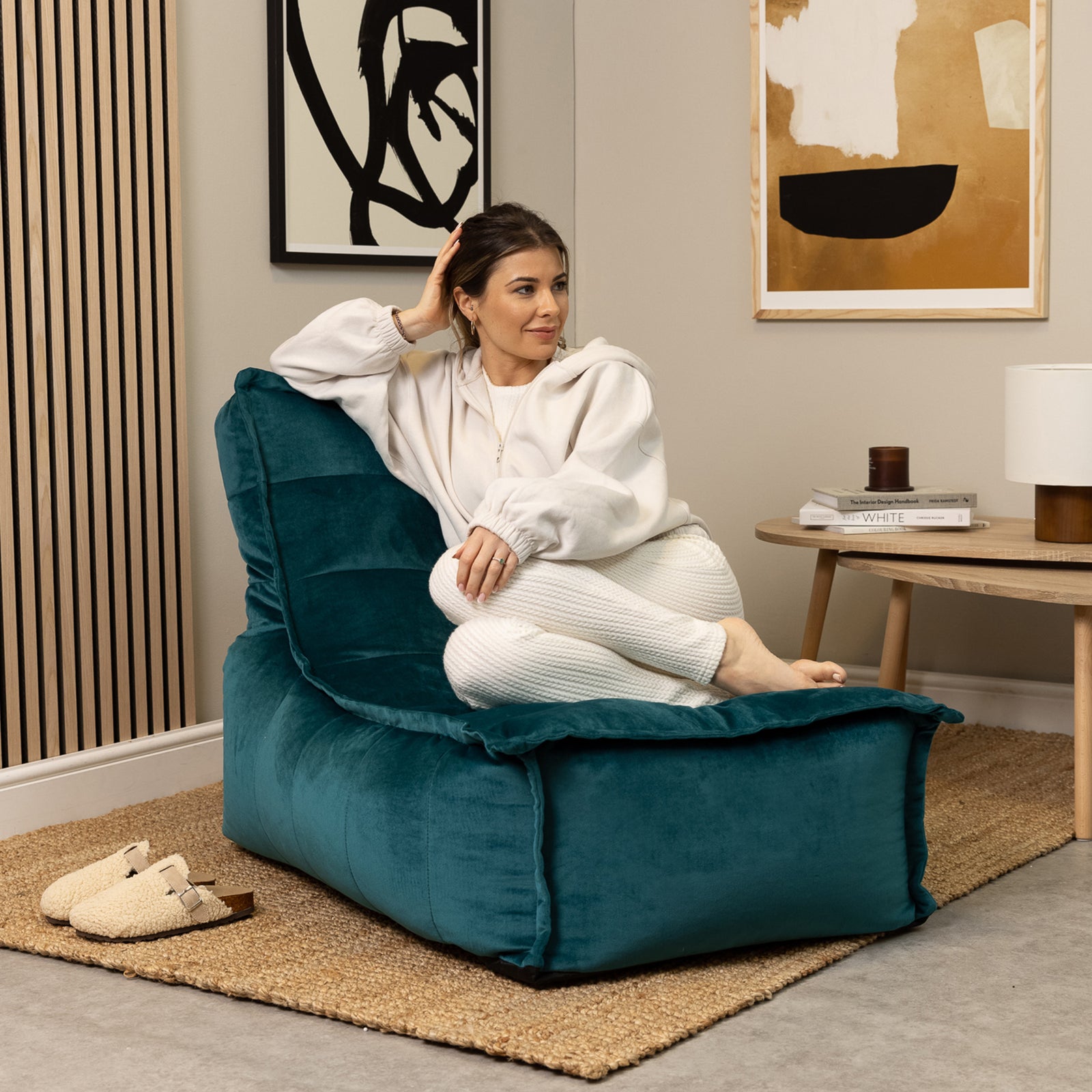 Dolce Velvet Bean Bag Lounger | Teal