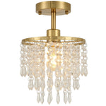 Crystal Ceiling Light With 57 Crystal Strands | Gold