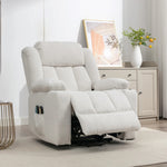 Lovell Electric Lift Assist Riser Recliner With Massage And Heat | Cream