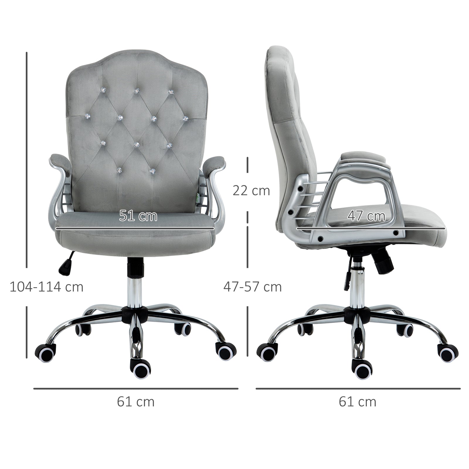 Office Chair with Adjustable Height Tilt Function | Grey