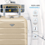 40x20x25cm Cabin Carry-on Suitcase - Lightweight, Durable, 4-wheel Luggage - 100+ Airlines Approved | Cabin | Champagne