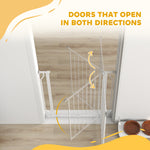 Dog Gate Wide Stair Gate W/ Door Pressure Fit, 75-85w Cm | White