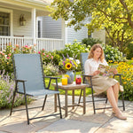 Folding Garden Chairs, Outdoor Chairs Set | Set of 2 | Grey