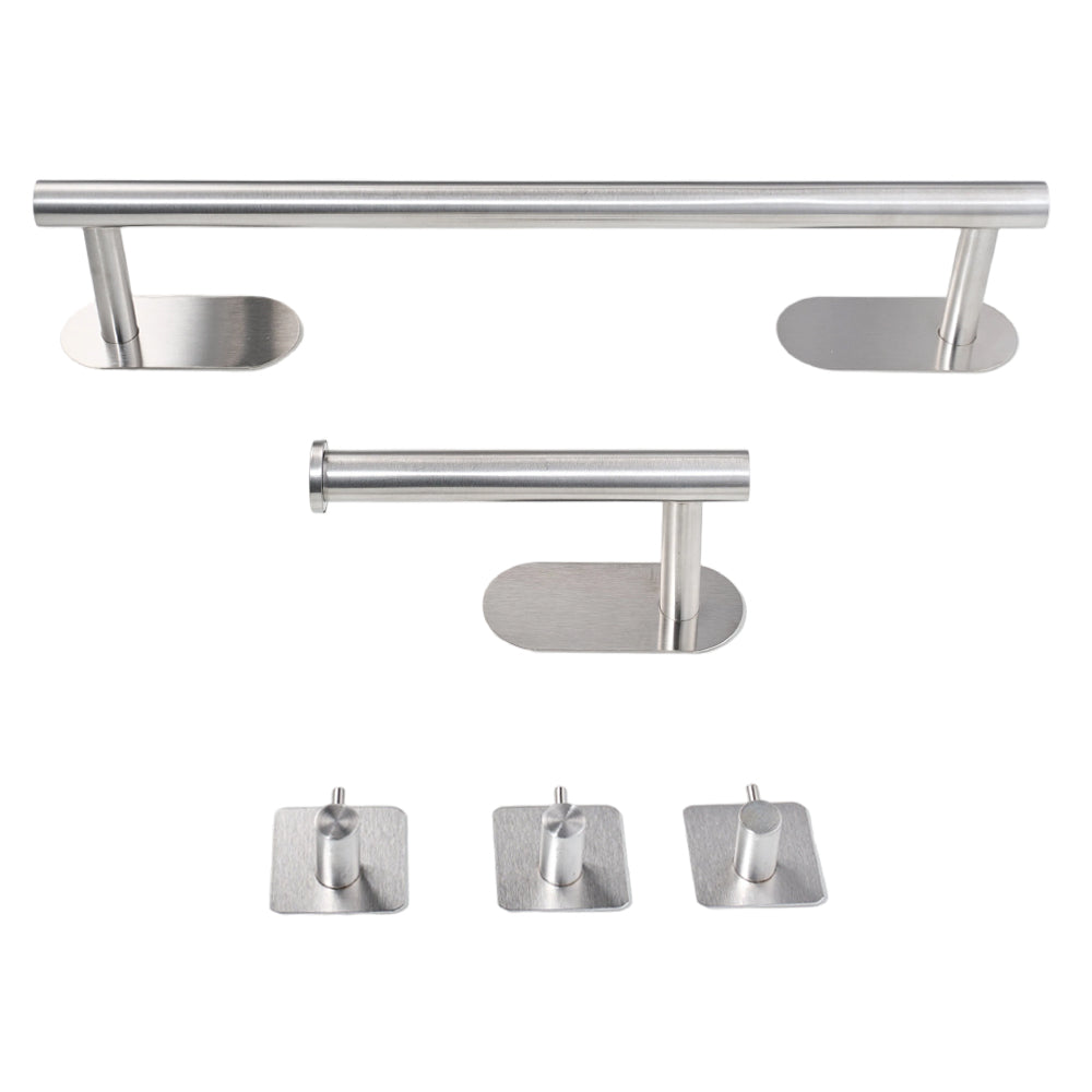 5-piece 304 Stainless Steel Bathroom Hardware Set | Silver