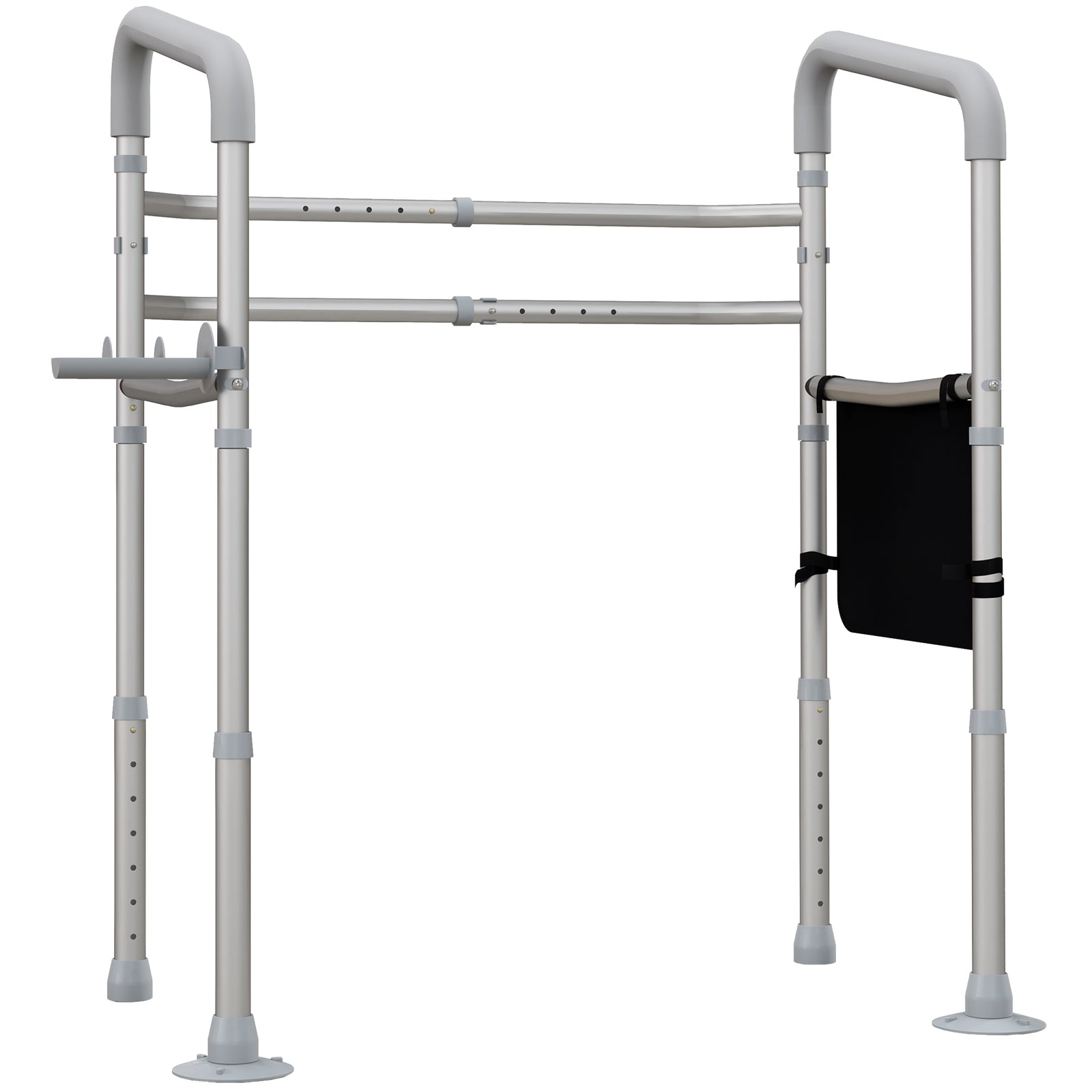 Adjustable Toilet Safety Frame With Rubber Tips Storage