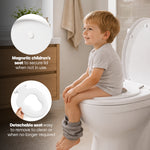 Livivo Soft Close Family Toilet Seat - Oval White With Quick Release Button For Easy Cleaning