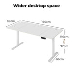Adjustable Height Electric Standing Desk White Metal Frame | White