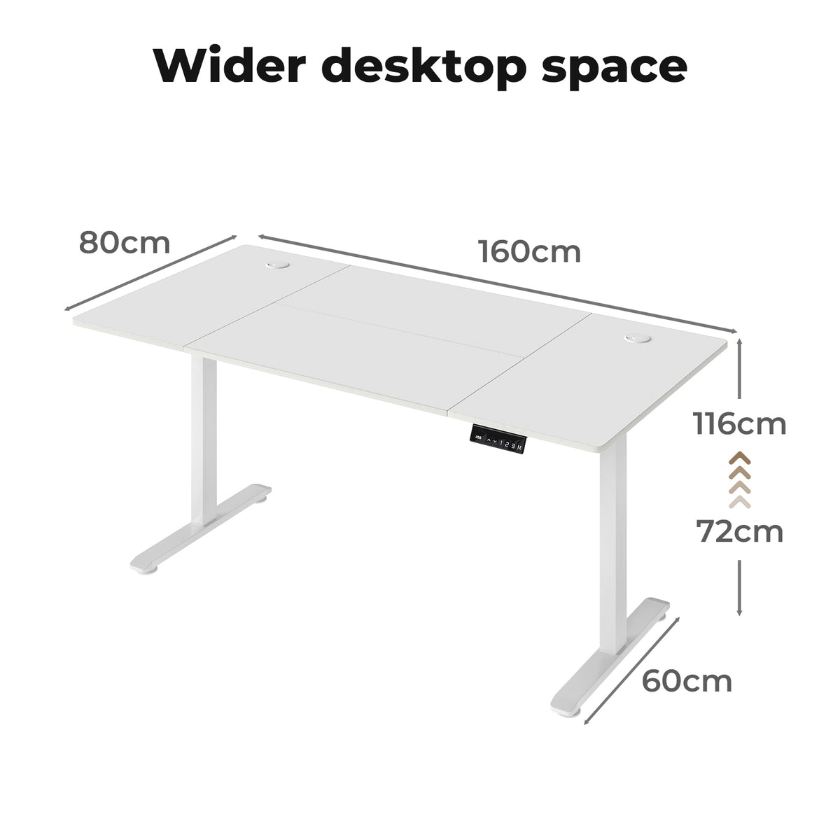 Adjustable Height Electric Standing Desk White Metal Frame | White