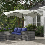 Solar Garden Parasol W/ Led, Tilt | Cream