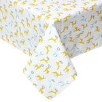 Majestic Stag 100% Cotton Grey Christmas Tablecloth | 178 x 305cm | Yellow & Grey