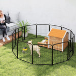 12 Panels Dog Pen, Heavy Duty Puppy Dog Playpen For Large Dogs | 80cm | Black