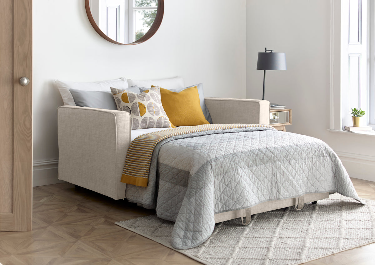 Troy 2 Seater Adjustable Sofa Bed | 2 Person | Beige