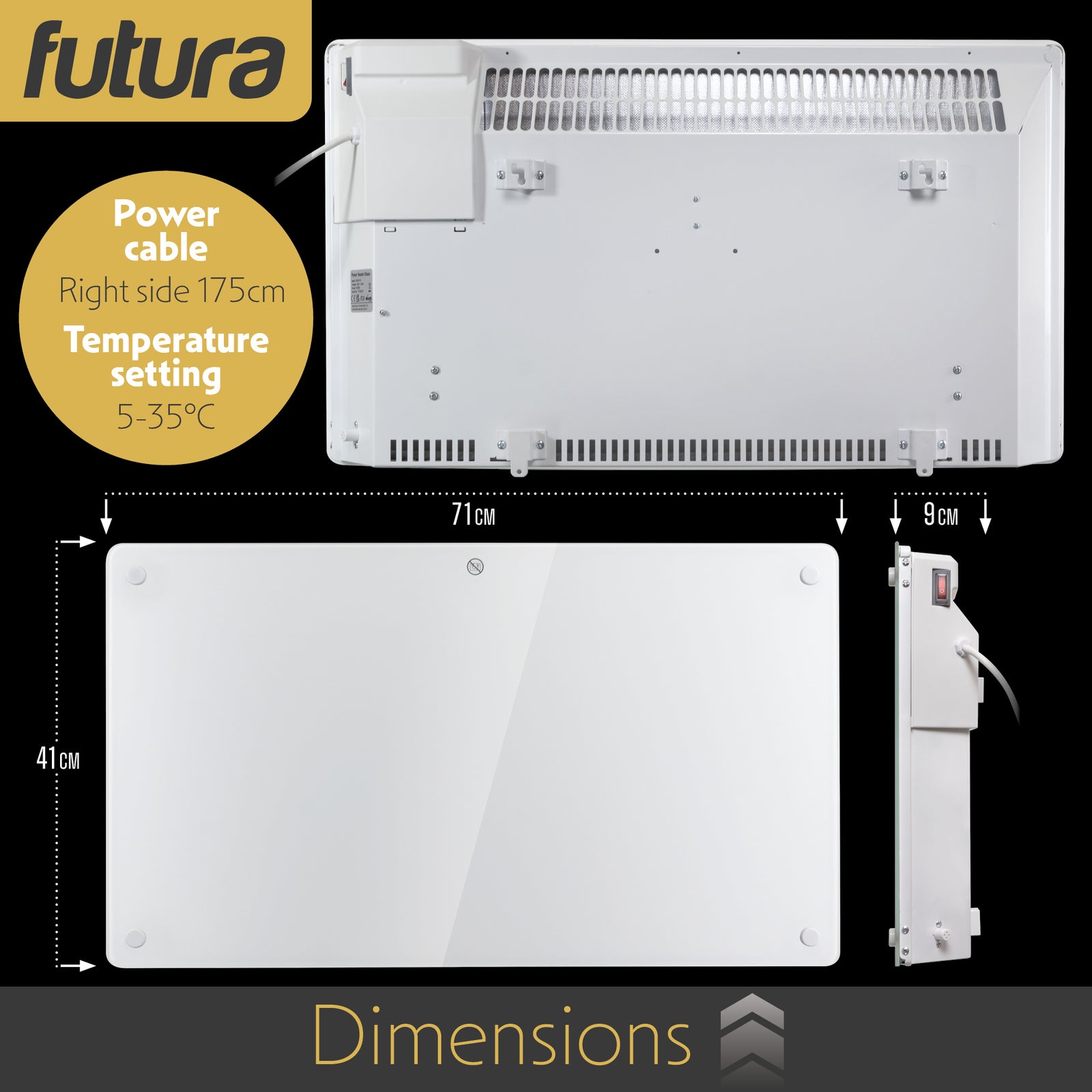Electric Panel Heater White  Wall Mounted & Free Standing Glass Room Radiator With  Timer Thermostat Control Lot 20 | 1500w | White