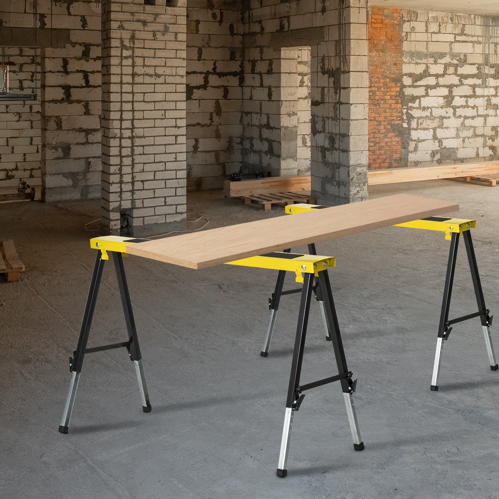 Foldable Saw Horse, Steel Frame, Anti Slip