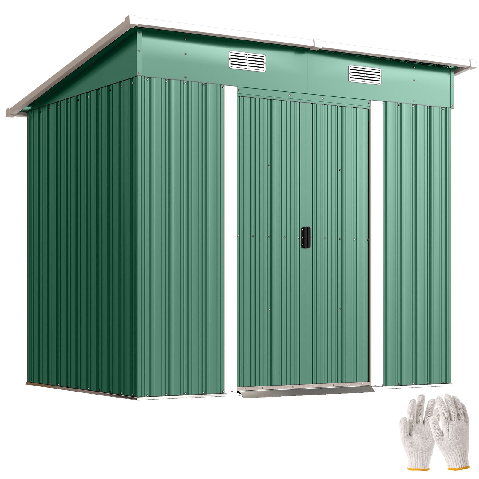 7 X 4ft Outdoor Garden Storage Shed For Garden | Green