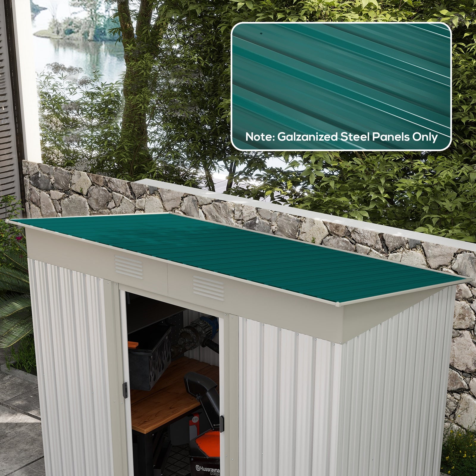 Pack Of 12 Metal Roofing Sheets For Greenhouse And Shed | Green