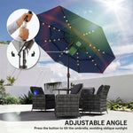 2.8 M Garden Parasol Umbrella With Light, Patio Umbrella | Navy Blue