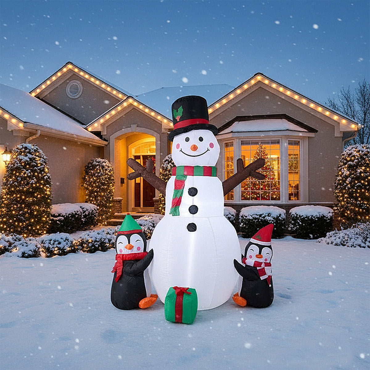 Breeins 180 Cm/6 Ft Blow Up Christmas Snowman Inflatable Decoration With Led Lights