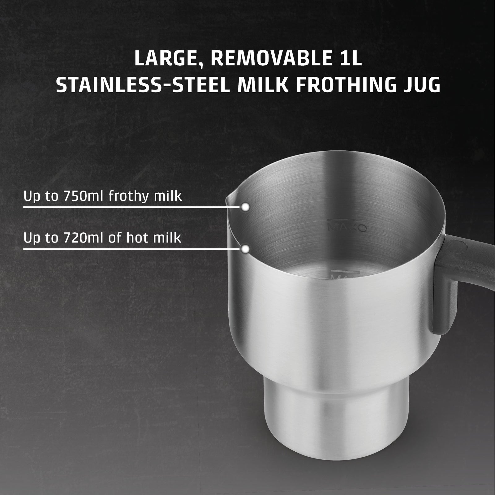CASO Design Premiumlatte Xl Electric Milk Frother With 9 Programs, Hot Chocolate Maker - 750ml Capacity