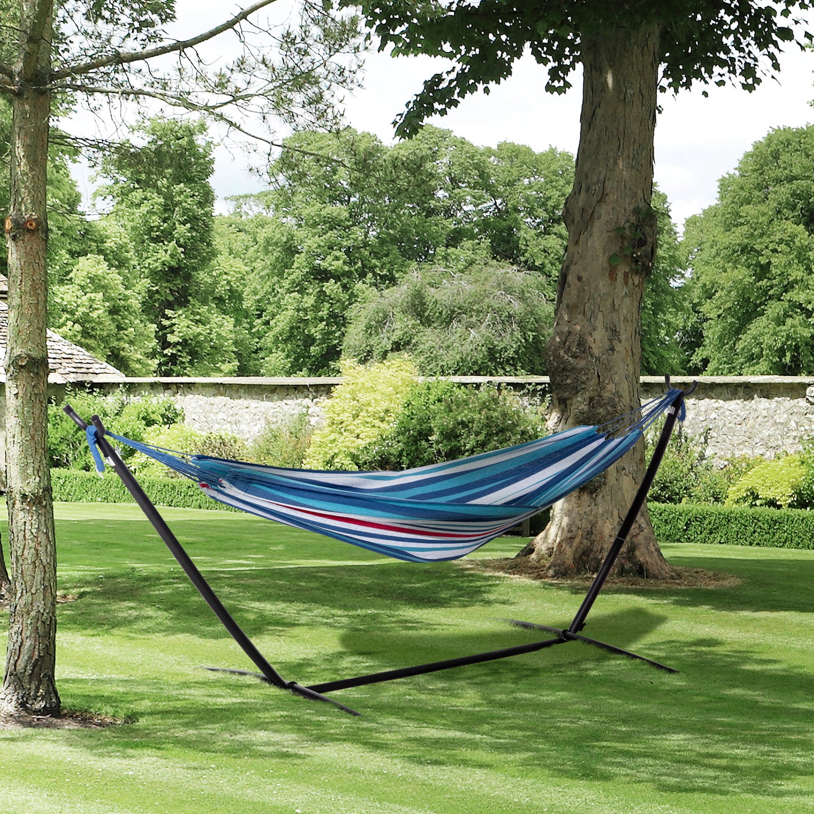 Hammock W/ Portable Carry Bag, Adjustable Height, 120kg Load | Blue
