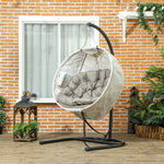 Hanging Egg Chair Outdoor Indoor Swing Chair, Folding Basket | Sand